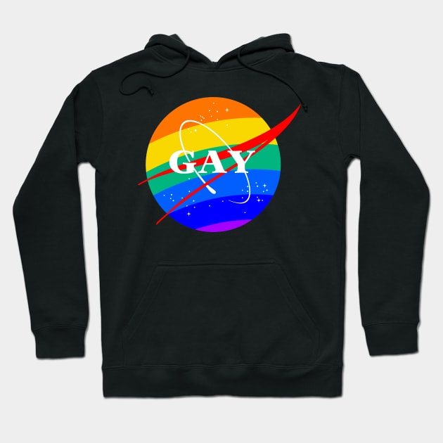 Gay NASA Logo Space Gay Geek Pride Hoodie by ballhard